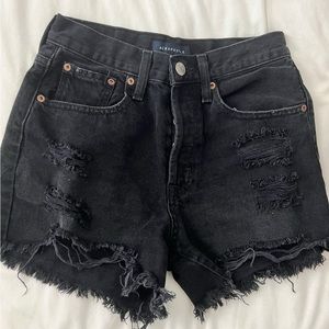 aeropostale black denim shorts
